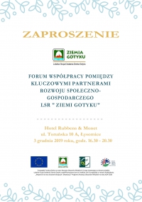 Zaproszenie na Forum współpracy pomiędzy kluczowymi partnerami rozwoju społeczno-gospodarczego LSR