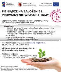 Dotacje na założenie działalności gospodarczej!