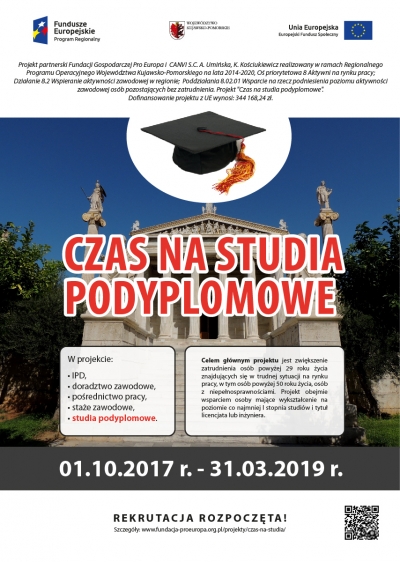 Projekt „Czas na studia podyplomowe”