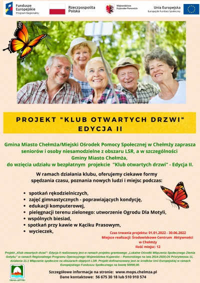 Zapraszamy do udziału w projekcie &quot;Klub otwartych drzwi - II edycja&quot;