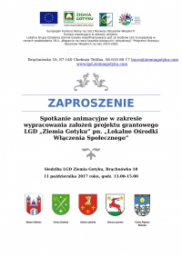 Spotkanie animacyjne w zakresie wypracowania założeń projektu grantowego LGD „Ziemia Gotyku” pn. „Lokalne Ośrodki Włączenia Społecznego”