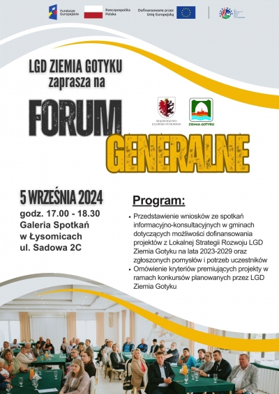 Zapraszamy na Forum Generalne w dniu 05.09.2024